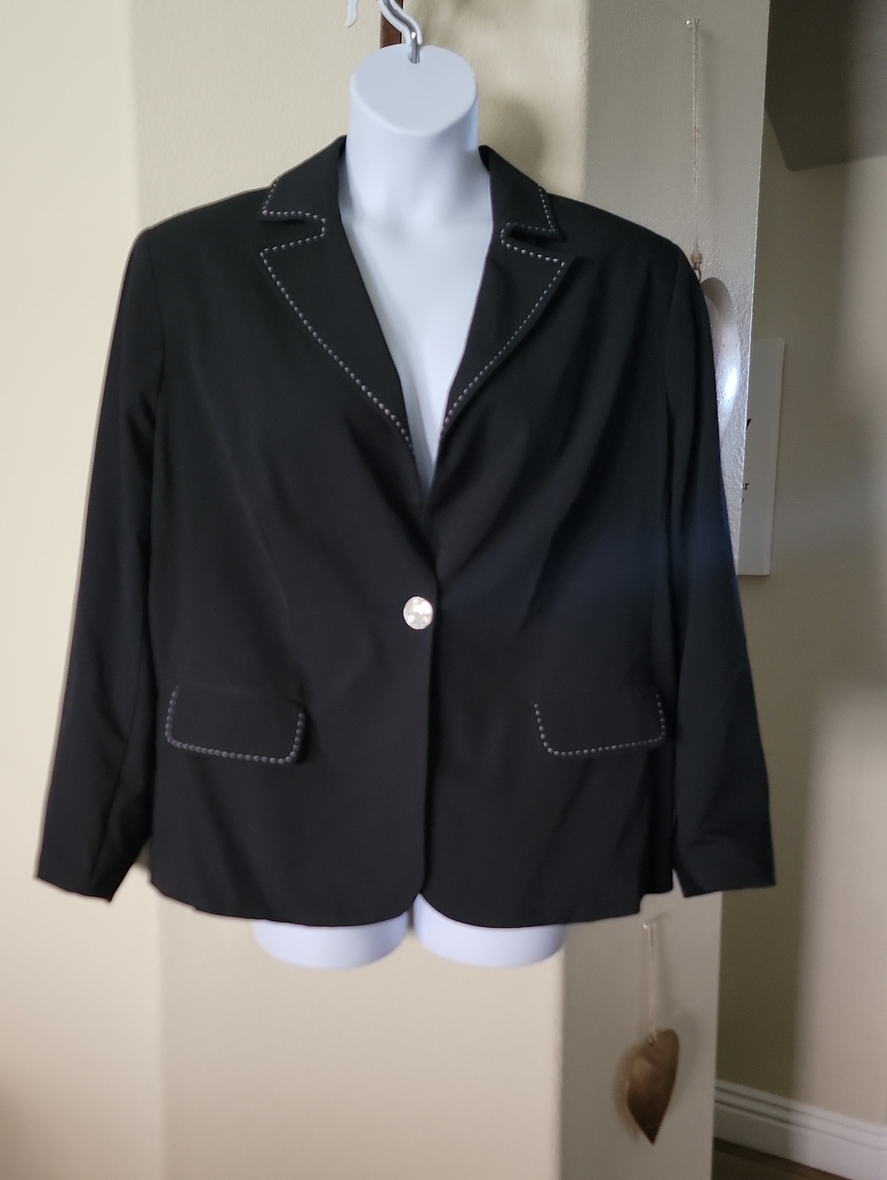 NAPA VALLEY WOMAN Business Casual Blazer Black Plus Size 18W